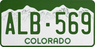 CO license plate ALB569