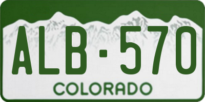CO license plate ALB570