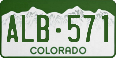 CO license plate ALB571