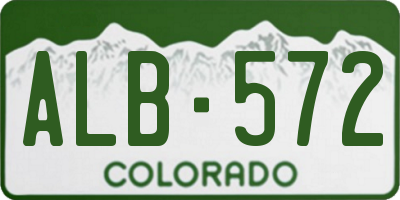 CO license plate ALB572