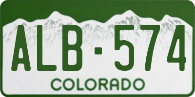 CO license plate ALB574