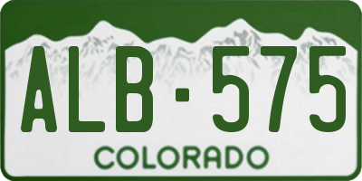CO license plate ALB575