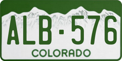 CO license plate ALB576