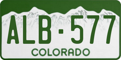 CO license plate ALB577