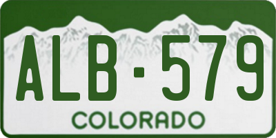 CO license plate ALB579