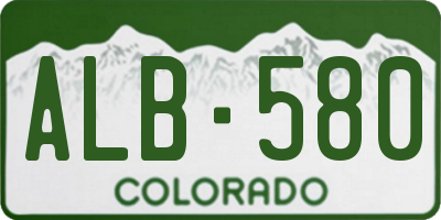 CO license plate ALB580