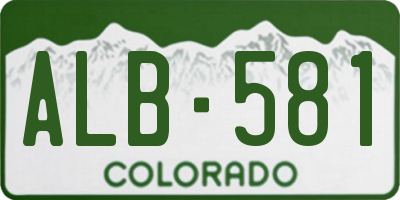 CO license plate ALB581