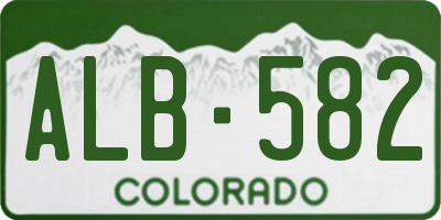 CO license plate ALB582
