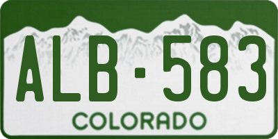 CO license plate ALB583