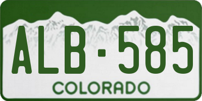 CO license plate ALB585