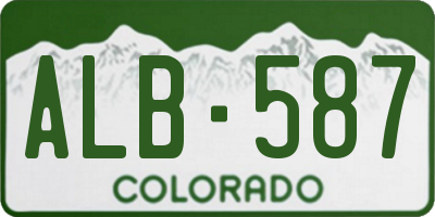 CO license plate ALB587