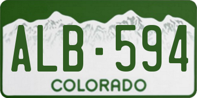 CO license plate ALB594