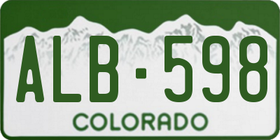CO license plate ALB598