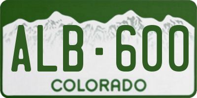 CO license plate ALB600