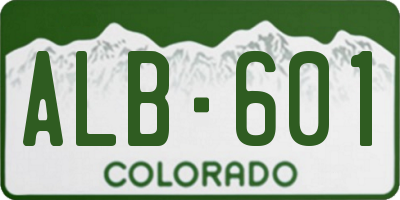 CO license plate ALB601