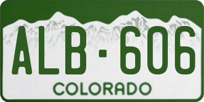 CO license plate ALB606