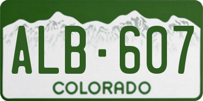 CO license plate ALB607
