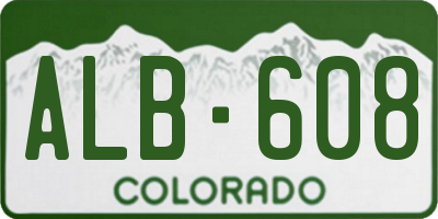CO license plate ALB608