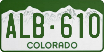 CO license plate ALB610