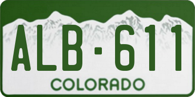 CO license plate ALB611