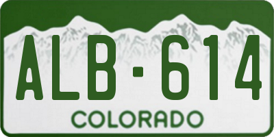 CO license plate ALB614