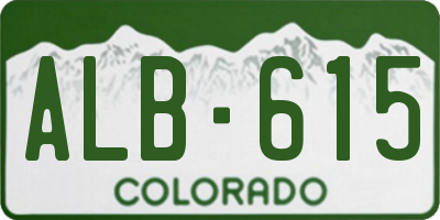 CO license plate ALB615