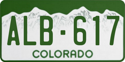 CO license plate ALB617