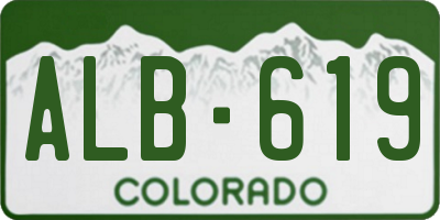 CO license plate ALB619