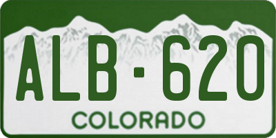 CO license plate ALB620