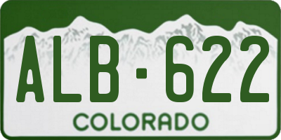 CO license plate ALB622