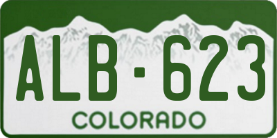 CO license plate ALB623