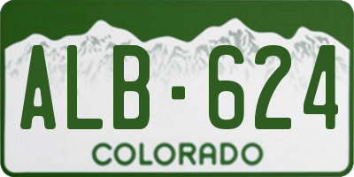 CO license plate ALB624