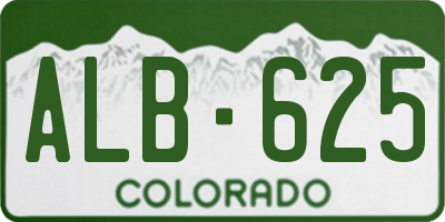 CO license plate ALB625