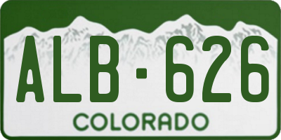 CO license plate ALB626
