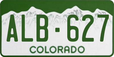 CO license plate ALB627