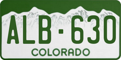 CO license plate ALB630