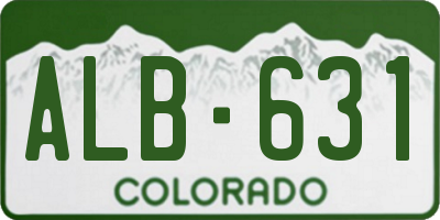 CO license plate ALB631