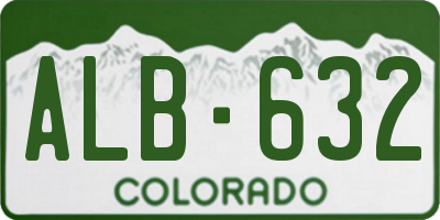 CO license plate ALB632