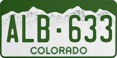 CO license plate ALB633