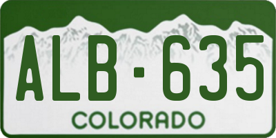 CO license plate ALB635