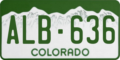 CO license plate ALB636