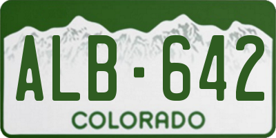 CO license plate ALB642