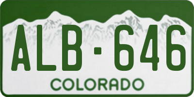 CO license plate ALB646
