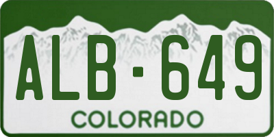 CO license plate ALB649