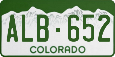 CO license plate ALB652