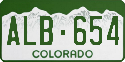 CO license plate ALB654