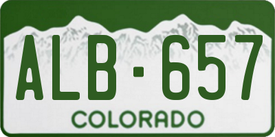 CO license plate ALB657
