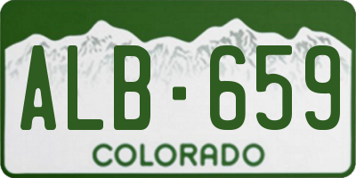 CO license plate ALB659