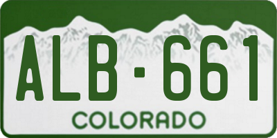 CO license plate ALB661