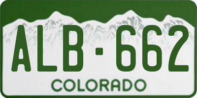 CO license plate ALB662